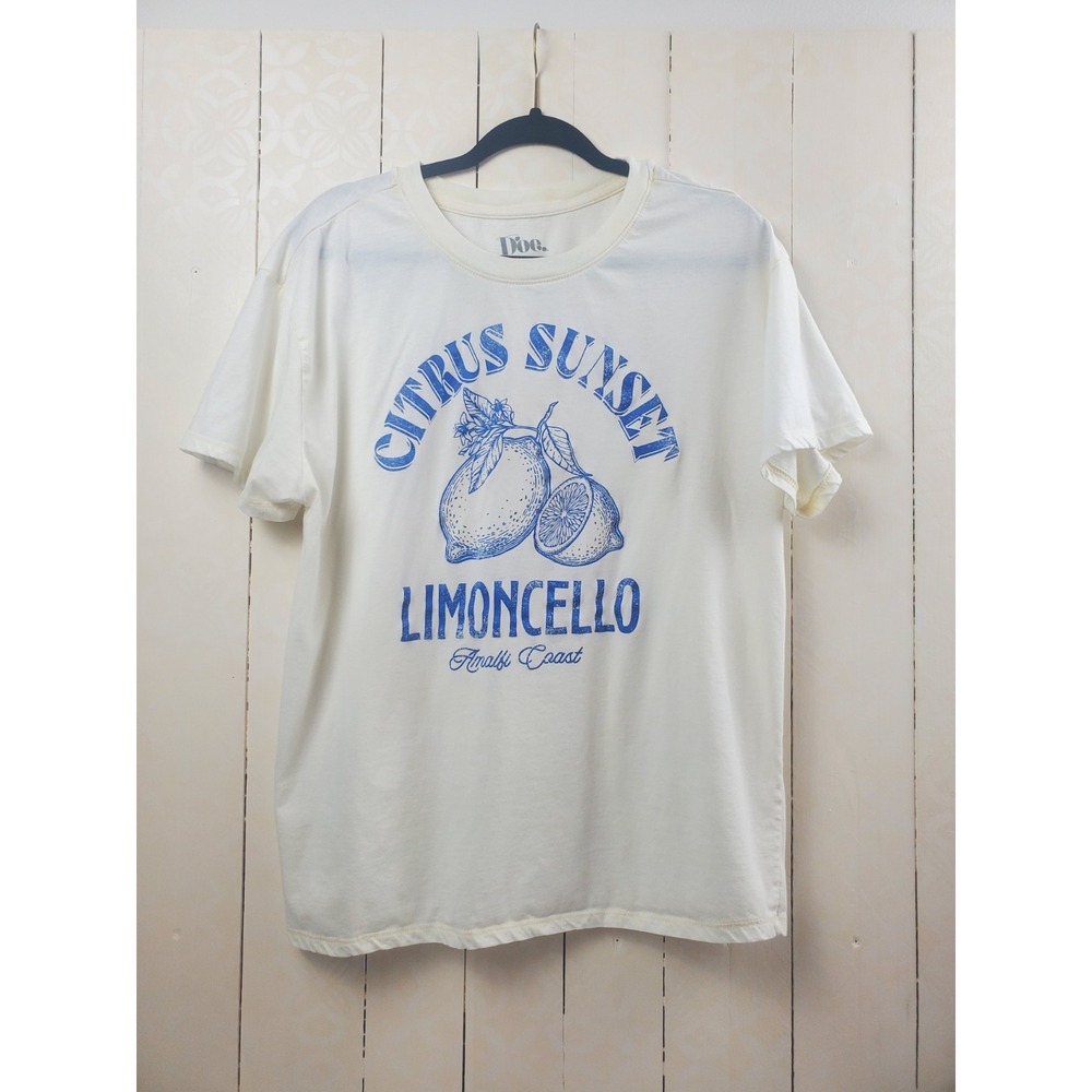 Doe Citrus Sunset Limoncello Amalfi Coast Graphic Tee Cream Blue XL